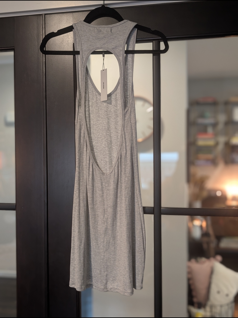 Joah Brown Light Gray Open Back Tank Dress